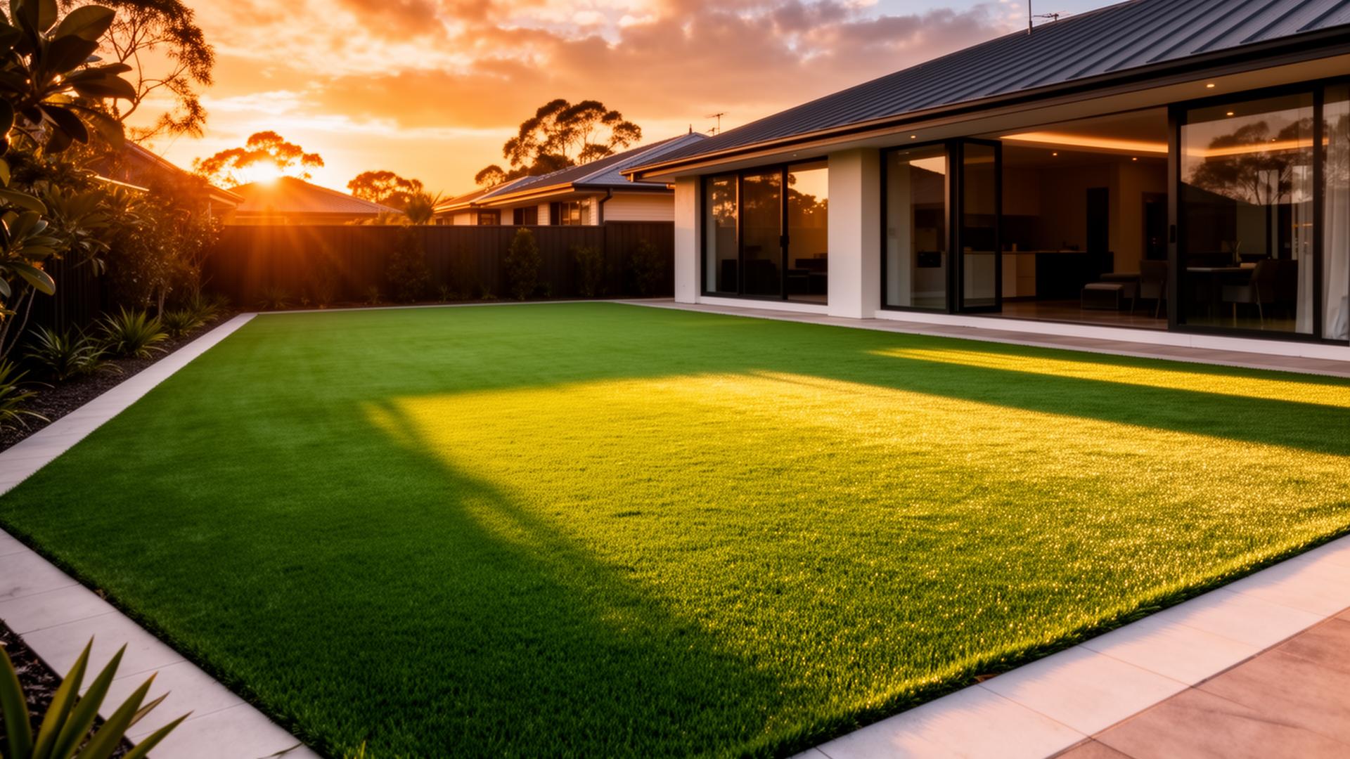 Premium synthetic turf installation in modern Australian backyard